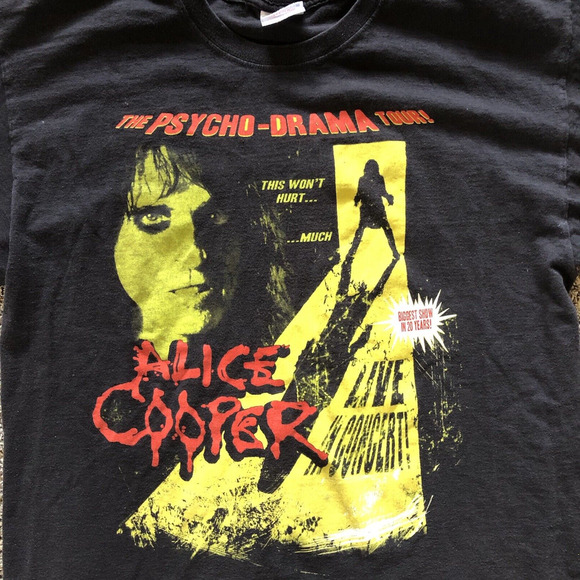 Alice Cooper The Psycho Drama Mens Tour T-Shirt Black XL Heavyweight - Picture 2 of 5